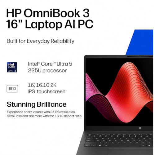 Image of HP OmniBook 3 ULTRA THIN & LIGHT Laptop 16.0 inch 60Hz Touchscreen IPS WUXGA