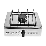 Parrilla de Gas Alfamex, 1 Quemador, Color Blanco, Modelo 604-6-BLANCO
