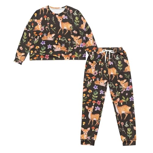 Image of Women's Pajamas Set Soft 2 Piece Loungewear Long Sleeve Pj Set Matching Sleepwear with Pockets for Women Plus Size