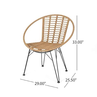 Great Deal Furniture Winnie Outdoor Wicker Dining Chairs (Set of 2), Light Brown and Black 41VrrHmJ4CL. SS400