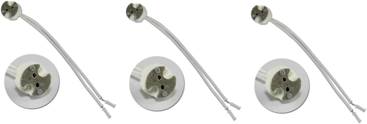 Veemoon 3pcs Mr16 Mr11 Led Light Socket Ceramic Lamp Holder Ceramic Wire Connector Mr16 Lamp Holder 12v Lampholder Ceramics