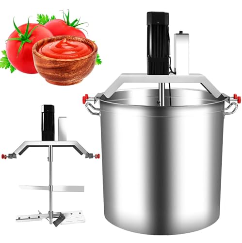 Amasadora, batidora eléctrica comercial de acero inoxidable, con velocidad ajustable para mezclar salsas y sopas de forma eficiente.