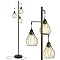 Brightech Teardrop LED Floor Lamp – 3 Cage Heads With Edison Bulbs, 68" Tall Standing Lamp For Living Room, Bedroom, Office – Black Industrial Style