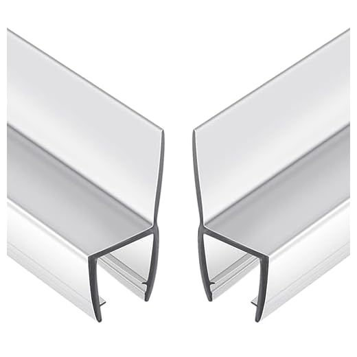 2-Pack Butecare Frameless Shower Door Side Seal Strip for 3/8" Glass, Vertical Polycarbonate H-Jamb 180 Degree 78" Long