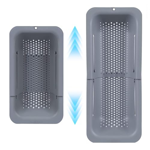 La mejor selección de Accesorios para tarja - 5 favoritos. 45 Colador Plegable sobre el Fregadero, Escurridor para pasta, frutas y verduras, Extensible para Tarja, Colador Para Lavar Frutas(Gris)