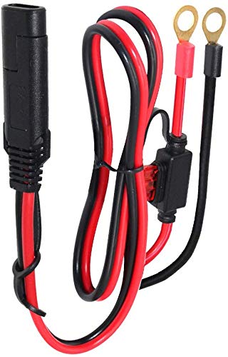 Cleqee Connettore batteria SAE a O-ring 10 AWG 2 pin cavo prolunga scollegamento rapido adattatore RP fusibili 15/20/30 A 2 piedi