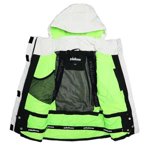PHIBEE Big Boys' Waterproof Breathable Outdoor Warm Snowboard Ski Jacket Checkered Balck 8 - Thumbnail 3
