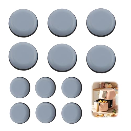12 feltrini in teflon, autoadesivi, ruote per utensili da cucina, adatti per sedie e utensili da cucina come macchine da caffè, macchine per il pane, friggitrici ad aria calda, ecc., grigio blu (20 mm