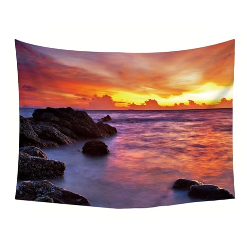 Tapestries art décoration mer coucher de soleil grand panneau mural - 5