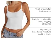 PINKMSTYLE Womens Double Lined Spaghetti Strap Tank Top Scoop Neck Tops — image 4