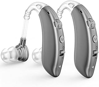 Hearing Aids for Seniors Rechargeable with Noise Cancelling, Hearing Aids for Adults, Digital Hearing Amplifier for Hearing Loss (Gray Silver)))