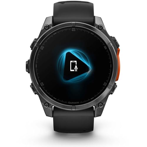 Image of Garmin Fenix 8 47mm AMOLED Multisport GPS Smartwatch, Slate Gray with Black Silicone Band, 010-02904-00 - Bundle w /Deco Essentials Charging Dock, Dust Cover and USB-C Cable