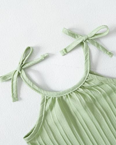 Image of Weebaby Baby Clothes Girl Toddler Summer Outfits Infant Casual Sleeveless Halter Ruffle Tank Cute Short Set Baby Clothing