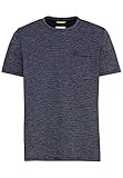 camel active Herren T-Shirt mit feinem Streifenmuster Blau menswear-3XL