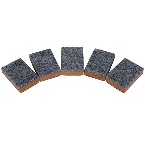 LEARNING ADVANTAGE CTU7874 Mini Markerboard Erasers Set Of 5, brown and gray