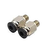Lista del paquete: 2pcs XBaofu 2pcs PC4-M6 Conectores neumáticos Recta Impresoras Aire Herrajes for teflón Tubo de 4 mm Hotend Extrusora 3D Elementos rápidos Pieza de articulación M6