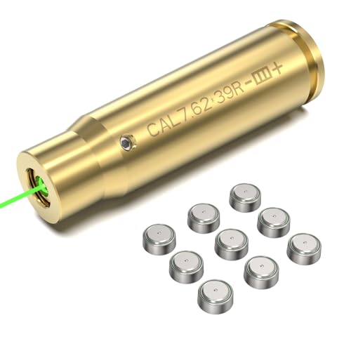Feyachi Bore Sight 7.62x39 Laser Bore Sight Green Dot Laser Boresighter with 3 Sets of Batteries