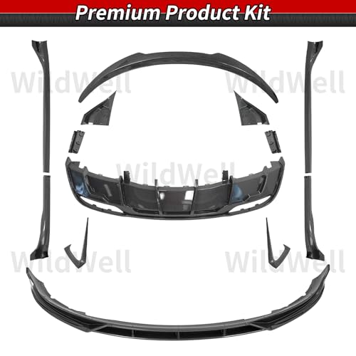 WildWell Full Body Kit for 2024-2025 Tesla Model 3 Highland, Rear Spoiler, Rear Diffuser, Front Lip, Side Skirts, Fog Light Trims Model 3 Accessories Carbon Fiber Painted - Thumbnail 2