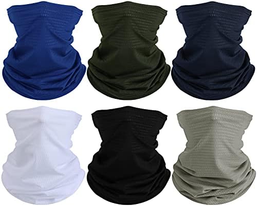 6 Pieces Ski Mask for Men Neck Gaiters Scarf Face Covering Balaclava Winter Cycling Running Fishing Masks Windproof Bandana (Classic Colors, 6 Pieces)