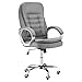 Fauteuil de Bureau Manager Chaise de Bureau Ergonomique Double Coussin réglable roulettes Toile Lin (Gris Clair)