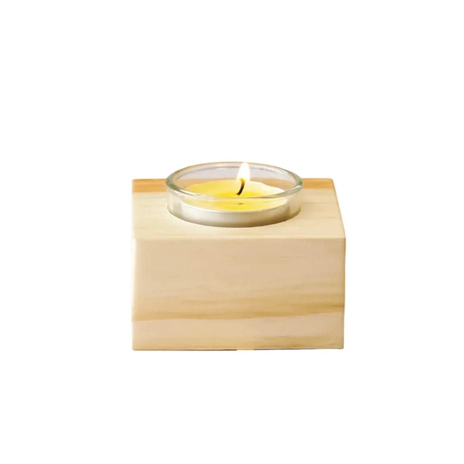 Wooden Tealight Candle Holder Rustic 2Pcs Wooden Stand Rustic Style Small Tea Light Holder Table Centerpiece Birthday