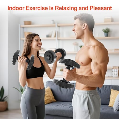 Image of Dumbbell Handles Pair Universal Handle, Adjustable Dumbbell Bar Fit 1 inch Plates, Standard Weight Plates with 1 inch Diameter, Portable Balance Quick Adjustable Weight for Workouts Home Gym