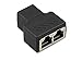 Produktbild CERRXIAN RJ45 Line Switch Adapter 1 zu 2 Dual-Buchse CAT 5 / CAT 5e / CAT 6 LAN Ethernet-Buchse Splitter Connector Adapter