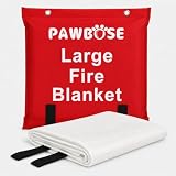 PAWBOSE Grande coperta antincendio di emergenza 9,8 "× 13,1" - Coperta antincendio in fibra di vetro ignifuga oversize per garage, magazzino, grill RV - Certificazione CE Resistenza al calore fino a