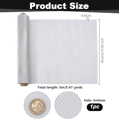 OLYCRAFT Drahtgeflechtrolle 5x0.4 m Aluminium Bildhauerdrahtgeflecht Zum Modellieren von Ton 0.5mm Dickes Metallgitterblech Bildhauergitterrolle Gittersieb Für Kunst Und Handwerk