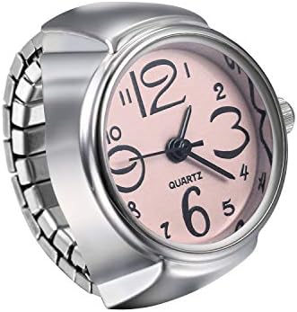 JewelryWe Orologio Anello Da Dito Uomo Donna – Quarzo Con Quadrante Rotondo, Cinturino Elastico, Regalo Elegante