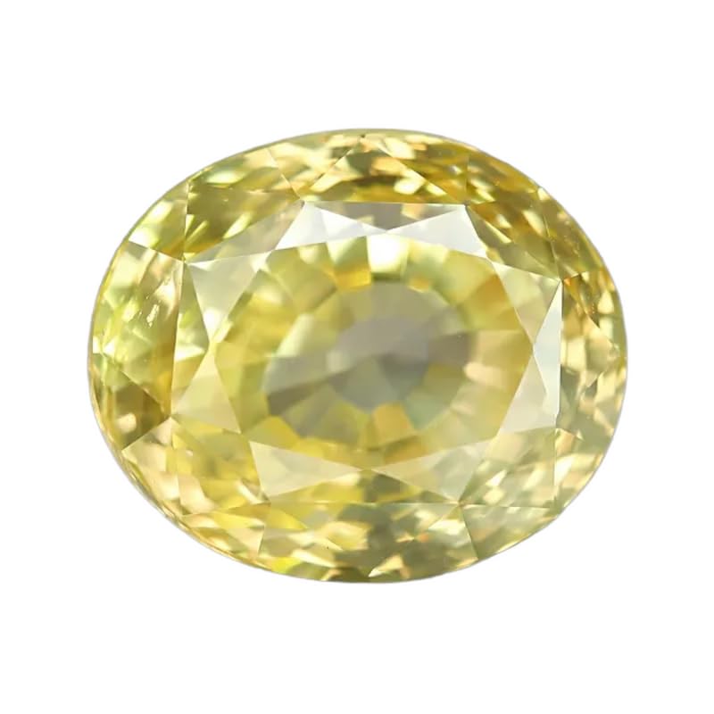 Saphir jaune naturel de 5,25 carats : pierre précieuse pukhraj non traitée d'exception