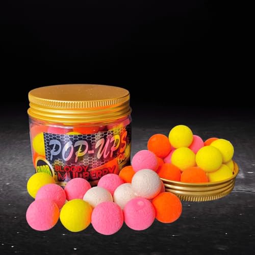Fluor Pop ups Gama Gold Pro Elite Baits | Cebos Pesca Carpa | Artificial Baits Carp (Bloody Mulberry, 12mm)
