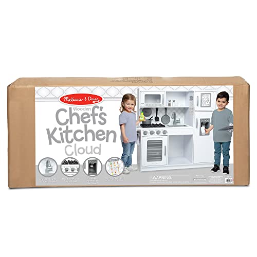 Melissa & Doug Wooden Chef’s Pretend Play Toy Kitchen With “Ice” Cube Dispenser – Cloud White - Kids Kitchen Play Set, Play Kitchen For Toddlers And Kids Ages 3+ #TOP6
