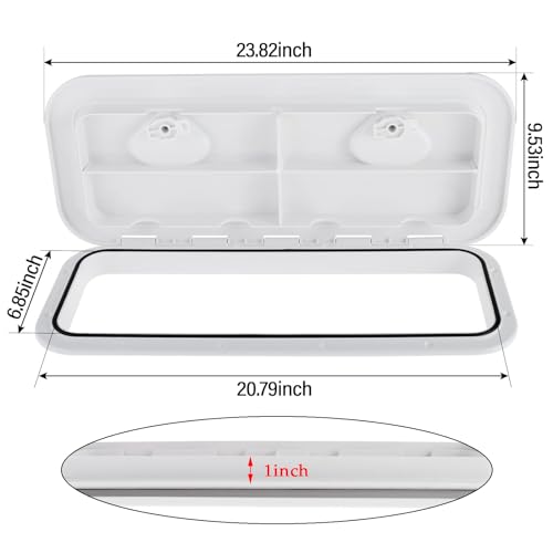 Image of NovelBee Marine Deck Access Hatch,Boat Hatch Lid 23.9 inch x 9.5 inch for Marine Caravan RV