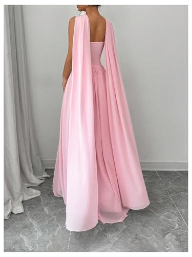 MakeMeChic Women's Mesh Strapless Tube Dress Ruched Sleeveless Cocktail Maxi Dresses with Scarf2