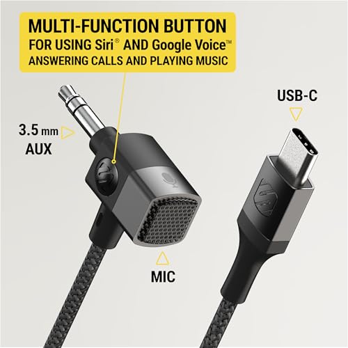 Adaptador USB-C a Auxiliar 3.5mm con Micrófono Scosche miniatura 2
