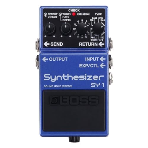 Pedal de guitarra BOSS SY-1 Synthesizer — 121 sonidos polifónicos de respuesta ultrasensible con sencilla experiencia sin configuración