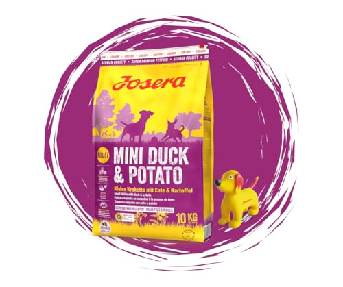 Josera - Hundefutter - Josera Exclusive MiniDuck & Potato - Getreidefreies Hundefutter mit Ente & Kartoffel - Trockenfutter 10 KG + Goodie Quietsche Seppl