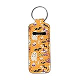 Tongluoye Cute Ghosts Bats Holder Keychain Bulk for Teen Girls Designed in Simple but Fashion Moon Poison Shape with Versatile Uses Suitable for Your Small Cosmetics Travel Accessories Holiday Gifts