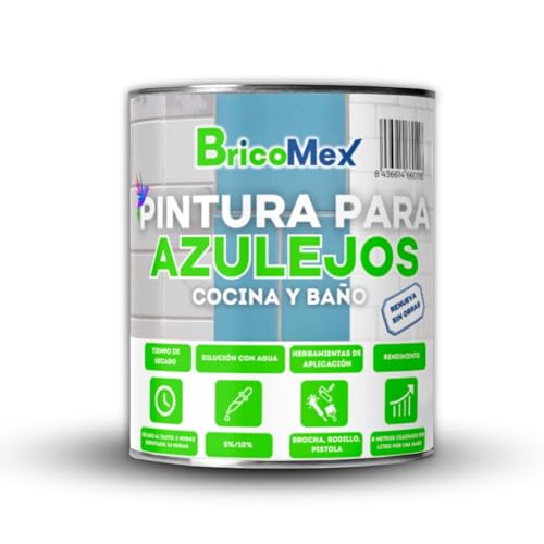 BRICOMEX Pintura para Azulejos Acabado Mate | Gran Adherencia | Fácil Aplicación | Secado Rápido...