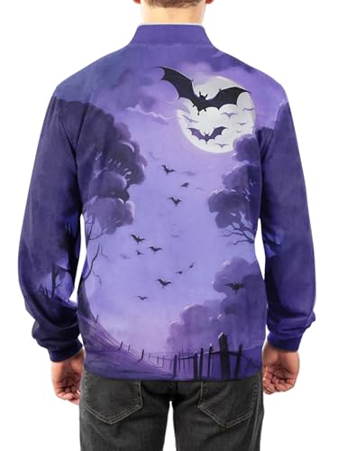 Mens Sweatshirts，Halloween Quarter Zip Pullover Horror Funny Halloween Shirts Casual Fashion Fall Winter Tops4