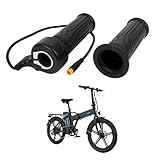 PSLER Full Twist Throttle Ebike, 12V-72V 3 Pin Full Twist Throttle for 22.2mm Handlebar Electric Bike Scooter Motorcycle with Waterproof Connector,20X