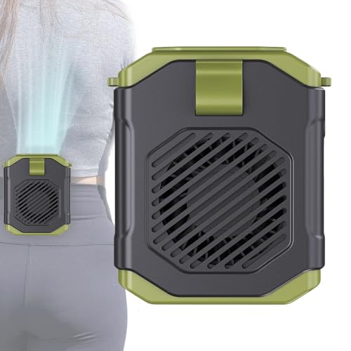 Tewzafiya Ventilador debajo de la camiseta – Abanico personal para exterior | Dispositivo refrescante con linterna para correr, senderismo, camping, viajes, deportes, playa, obras
