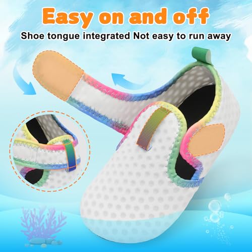 Image of LeIsfIt Kids Water Shoes Girls Boys Quick Dry Aqua Socks Breathable Swim Shoes Non-Slip Barefoot Socks for Beach Surf
