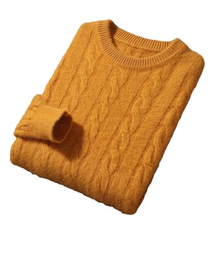 Men's Thickened Sweater Cashmere Sweater Pullover Round Neck Twisted Large Size Underlay Knitted Warm Sweater