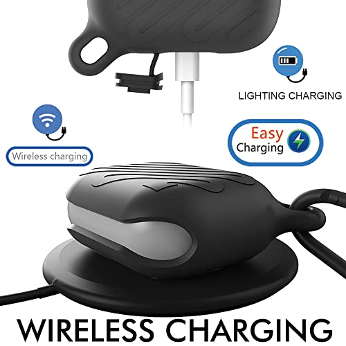 Waterproof Case For Airpods Pro 2Nd Generation And Airpods Pro Case Anti-Lost , Wireless Charging, Led Light Visible（Blacknight） #TOP3