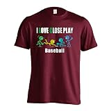 [アートワークスコウベ] 野球 Tシャツ 半袖 練習着 ドライ I LOVE CLOSE PLAY ユニセックス XL バーガンディ