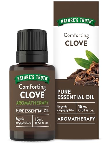 Nature's Truth Clove Essential Oil | 15 mL | for Diffuser, Aromatherapy, and DIY Projects | Pure Plant Based, Non-GMO & Gluten Free