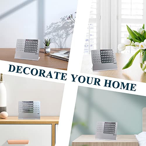 Modixun 2 Pack Mini Desk Calendar, Creative Aluminum Alloy Perpetual Calendar, Adjustable Small Standing Monthly Desktop Calendar For Home Office, Use For 100 Years #TOP1