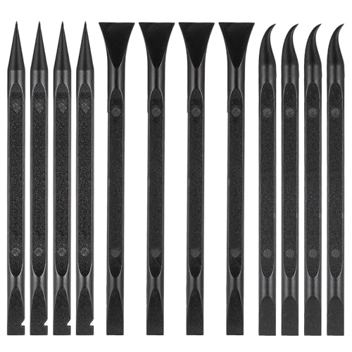 12Pcs Carbon Fiber Plastic Scrapers Tool, Crevice Cleaning Tool Non-Scratch Scraper Tools for Tight Spaces Multi-Purpose Label Scraper Pen-Shaped Perfect for Car Cleaning Supplies, Kitchen, Stains